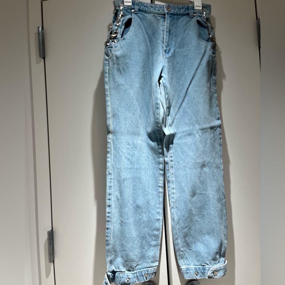 Maniere De Voir Light Blue Straight Leg Jeans